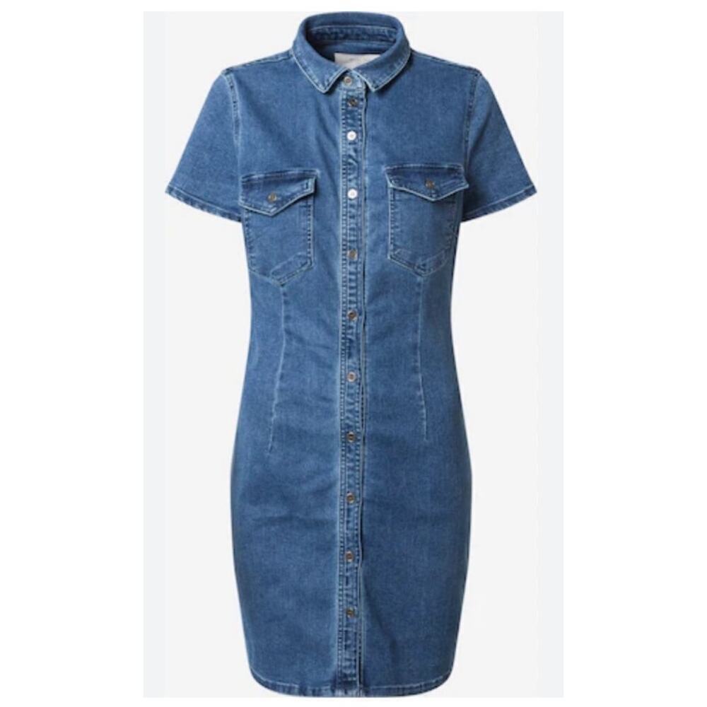 ASOS Noisy May Shirt Dress Joy in Blue Denim, S